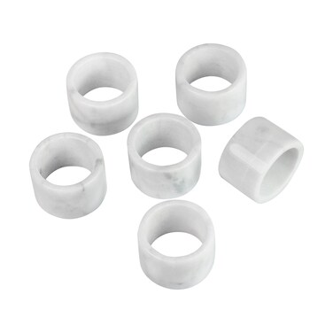 Decorative Marble Napkin Rings, Modern Napkin Ring Holder for Kitchen Dining Table Countertops, Cute Home, Kitchen Decor, Beautiful Marble Rings Uniquely Displays Your Decorations (White&amp;Grey)