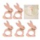 Utalek Easter Bunny Napkin Rings Set of 6, Wooden Bunny Napkin Rings, Rabbit Napkin Ring Holders for Easter Party Banquet Dinning Spring Table Decoration