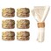 Laquedecraft Set 6 Woven Water Hyacinth Napkin Rings   Rustic Boho Wicker Napkin Holders   Natural Farmhouse Rattan Napkin Ring for Christmas, Thanksgiving Dining Table, Wedding Party