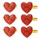 Red Heart-Shaped Napkin Rings Set of 6 with Gold Alloy Base and Passionate Red Gemstones, Elevate Romance and Elegance on Your Dining Table on Valentine's Day Wedding Banquet Birthday Holiday Party