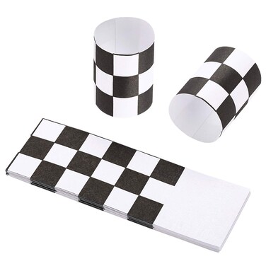 Gmark Paper Napkin Band Box of 2500, Paper Napkin Rings self Adhesive (Black White Grid) GM1110