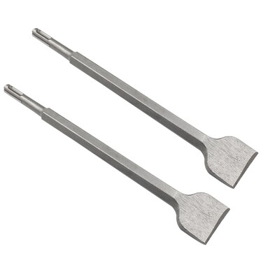 LDEXIN 2Pcs 1.57 Inch Wide Flat Chisel with SDS Plus Shank, Scaling Chisel for Concrete Masonry Stone, 10 Inch (250mm) Long
