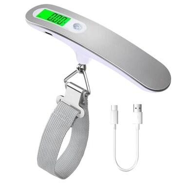 Rechargeable Digital Travel Scale with Strap for Luggage Suitcase Baggage Weighing, Weight Max up to 110 Lbs/50kg &amp; LCD Display Screen Design,USB Type-C Port