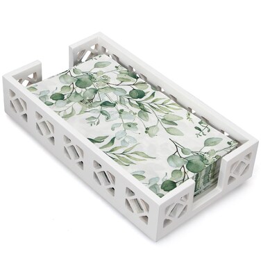 Wooden Guest Paper Towel Holder for Bathroom Napkin Holder Disposable Hand Guest Towel Tray Flat Wood Napkin Holder for Table Bathroom Towel Holder Modern Cocktail Napkin Basket Serviette Holder