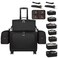Rolling Makeup Train Case Professional Makeup Artist Bag 4 in 1 Extra Large Makeup Bag with 7 Small Bag Makeup Case Trolley Cosmetic Case with Swivel Wheels and Adjustable Dividers
