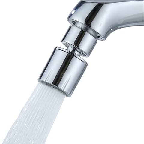 SNUTUYA Swivel faucet aerator（Heavy ）, Dual-function 2-Flow Sprayer Faucet Head, 360&deg; large Angle Swivel kitchen sink aerator,kitchen 55/64 inch female thread faucet extender, Sink Aerator Chrome