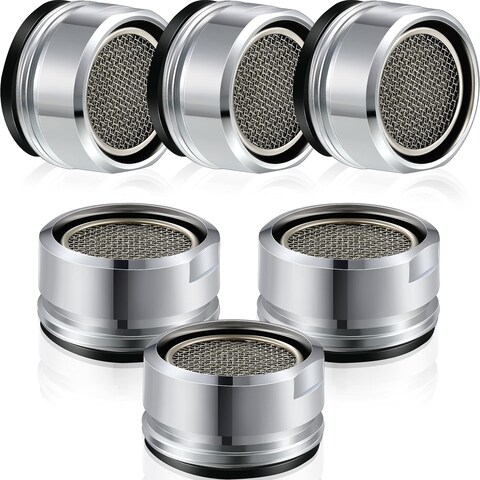 6 Pieces Bathroom Faucet Aerator Replacement Parts with Brass Shell 15/16-Inch 24 mm Male Threads Kitchen Sink Aerators Universal Size Aerator Faucet Filter
