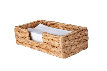 Rectangle Water Hyacinth Napkin Holders For Kitchen And Bathroom, Guest Towel Holder Tray For Bathroom, Handcrafted Flat Napkin Holder Basket, Wicker Accessories for Home Decor, Restaurants, Cafe
