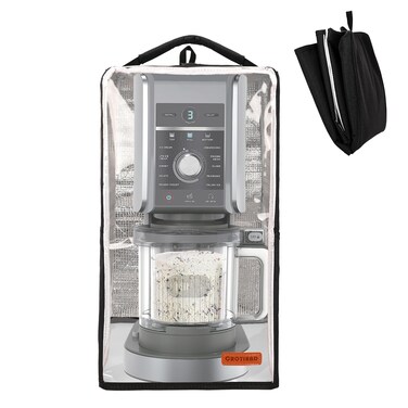 CROTIRAD Clear Dust Cover Compatible with Ninja CREAMi NC501, NC301, NC299AMZ, Ice Cream Machine Dust Cover with Hanging Strap Fits Ninja Ice Cream Maker Machine, Black