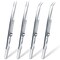 4 Pieces Precision Soldering Tweezer ESD Industrial Electronic Tweezers Tool Set Include Fine Point Tip Straight Tweezer and Locking Curved Tip Precision Tweezer for Jewelry Makeing Craft
