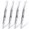 4 Pieces Precision Soldering Tweezer ESD Industrial Electronic Tweezers Tool Set Include Fine Point Tip Straight Tweezer and Locking Curved Tip Precision Tweezer for Jewelry Makeing Craft