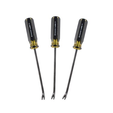 Suiwotin 3pcs Tack Lifter, Nail Staple Puller Remover, Tack Puller Screwdriver Tack Rivet Remover Tool, V Tip Pry Screwdriver Removal Tool (9.8" Length)
