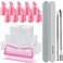 Gel Nail Polish Remover Tools Kit, with 10 Pcs Nail Clips, 400 Pcs Lint Free Nail Wipes, Nail Files 100/180, Buffer Block 400/4000, Nail Brush, Cuticle Pusher, Cuticle Peeler (Pink)