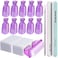 Teenitor Nail Polish Gel Remover Tools Kit with Nail Clips Nail Remover Pads Cuticle Pusher Nail Brushes Nail File Grits 120/180 Buffer Block Grits 400/4000, 6 Pack Purple
