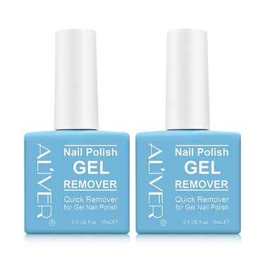 Gel Nail Polish Remover - (2 Pack) Professional Easily &amp; Quickly Remove Gel Nail Polish Soak-Off Gel Polish - Peel Off In 3-6 Minutes - 15ml