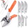 Glarks Angle Miter Shear Cutter Tools, 45 Degree to 120 Degree Angle Scissors Trim Shears Hand Tools with Spare Blade and a Screwdriver for Cutting Trunking, Soft Wood, Plastic, PVC