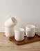 Seyatoo Ceramic Coffee Mugs Set of 4, Ribbed Tea Coffee Cups Set with Handle, Large Porcelain Mug for Americano, Latte, Cappuccino, Hot Chocolate, White