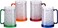 Doytn Double Wall Gel Frosty Freezer Ice Mugs Clear 16oz Set of 4 (Blue, Red, Orange and Green)