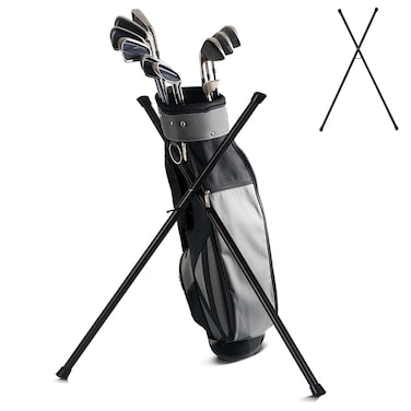 Generic Golf Bag Stand Attachment Multi Angle Adjustment,Attachable Stand for Golf Bag,Lightweight Stand for Adult Golf Bags Prevents Bag Drops Golf Club Damage, Medium, black