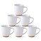AmorArc 12oz Ceramic Coffee Mugs set of 6, Stylish Coffee Mugs with Rustic Terracotta Underside for Man, Woman, Dad, Mom, Suitable for Latte/Cappuccino/Milk/Cocoa. Dishwasher&amp;Microwave Safe, White