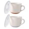 AmorArc Ceramic Soup Mugs with Lid, 32 oz Large Soup Cups with Hanlde for Coffee, Cereal, Salad, Noodles, Tea, Soup Bowls Cups, Microwave&amp;Dishwasher Safe, Set of 2 (Mix, 24oz - Set of 2)