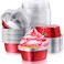 100 Sets Heart Shaped Cake Pans with Lids, 100 ml/ 3.4 ounces, Aluminum Heart Cupcake Pans Disposable Mini Cupcake Cup Flan Baking Cups Pan with Lid for Valentine Mother's Day Wedding (Red)