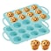 zmkele 2pack Silicone Muffin Pan 12 Cups Muffin Baking Mold With Reinforced Stainless Steel Frame Inside,BPA Free,Non-stick Bakeware Silicone Muffin Tray, Dishwasher Safe (blue)
