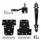 HOME MASTER HARDWARE Wood Gate Hardware Set - Heavy Duty 3-1/2in T Hinge &amp; Self-Locking Gate Latch &amp; Decorative Gate Handle with Screws for Outdoor Fence Swing Gate Black Finish
