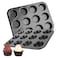 Doubay 12 Cup Muffin Pan - Nonstick Muffin Tins &amp; Cupcake Pans for Baking - Superior Carbon Steel Coating - Safe to Use in 450F Oven - Ideal for Brownies, Cakes, Quiche - Dishwasher Safe