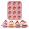 Spmarkt 2-Pack Pink Nonstick Muffin Pans, 12-Cup Muffin Cake Pan, 5-Layer Free PFOA/PFOS/PTFE Safe Cupcake Pan, Durable &amp; Easy-Clean Muffin Cup for Baking