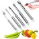 6 Pack Stainless Steel Kitchen Corer Tool Fruit and Vegetable Corer Set for Cherry Pitter strawberry Jalapeno Corer Tomato Vegetable Corer Tool