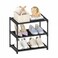 Autonomier 3 Tier Small Shoe Rack, Narrow Stackable Kids Toddler Adult Shoe Storage Organizer Shelf for Closet Floor Front Door Entrance Entryway, Free Standing Shoe Rack Organization Shelves