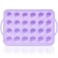 Vnray Mini Silicone Muffin Pan with Metal Frame, Non Stick Silicone Cupcake Pan with Handles 24 Cup, BPA Free Silicon Muffin Tin Tray Small for baking, egg bites, Cupcake Mold Purple