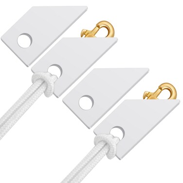 Sintuff 4 Pieces White Flagpole Snap Cover Noise Cancelling Vinyl Covers Snap Hook Cover for Noise Reduction on Flagpole Clips, Fits up to 3.25 to 3.5 Inch Snap Hook
