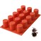 TOPYS 15 Cavities Cylindrical Fondant Silicone Mold DIY Cylinder Pastry Cupcake Jelly Mousse Pan Pudding Muffin Chocolate Making Supplies Cookie Shot Moluds For Baking