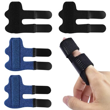 SAREAL Finger Splints, 4pcs Finger Support Brace Finger Stabilizer Finger Knuckle Immobilization for Broken Fingers Straightening Arthritis Knuckle Immobilization Pain Relief