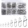 Alownder 100-Pack Fishing Snaps Duo Lock Snaps Kit, 37-183LB Stainless Steel Lure Snap Speed Quick Change Clips, 1-8# High Strength Fast Snap Swivels Hooks Lures Connector Set Freshwater Saltwater