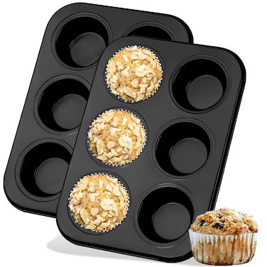 Audingull Muffin Baking Pan 2-Pack, Nonstick Premium Carbon Steel Muffin Pan for Baking, Cupcake Tin Cheesecake Pans