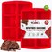 Walfos Mini Silicone Brownie Pan - 2 Piece 6-Cavity Non-stick Square Baking Pan, Perfect for Mini Brownies, Cornbread, Muffin and Cakes, BPA Free and Dishwasher Safe