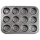 Mini Bndt Cake Pan, Nonstick Brownie Bowl Pan 12-Cavity Fluted Small Round Cake Tray Shortcake Pan Mold for Fall Baking Thanksgiving Muffin Bavarois, Carbon Steel Cake Pan
