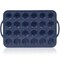 Vnray Mini Silicone Muffin Pan with Metal Frame, Non Stick Silicone Cupcake Pan with Handles 24 Cup, BPA Free Silicon Muffin Tin Tray Small for baking, egg bites, Cupcake Mold Grey