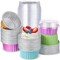 200 Pcs Aluminum Foil Cupcake Baking Cups 4.2 oz Disposable Ramekins Cupcake Liners Dessert Cups with Lids Mini Cake Pans Holders Mini Cheesecake Container for Valentine&#39;s Day Party (Vivid Colors)
