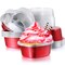 Aluminum Foil Cake Pan Heart Shaped Cupcake Cup with Lids 100 ml/ 3.4 Ounces Disposable Mini Cupcake Cup Flan Baking Cups for Valentine Mother&#39;s Day Wedding Xmas Birthday (Red,20 Sets)