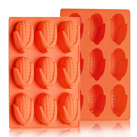 Dootafy 2 Pack Small Corn Stick Bread Pan, Silicone Corn Cob Bread Molds Mini Cake Pans Cakelette Pan for Fall Baking Muffin Cupcake Brownie or Soap Making, Perfect for Thanksgiving Christmas