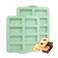 QELEG Silicone Financier Mold, 2 Pack Non Stick Mini Chocolate Bar Mold Rectangle Baking Pan for Biscuits Cookies Brownie Granola &amp; Cheesecake, Mint Green, 2Pcs/8-Cavity