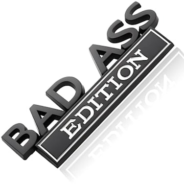 Generic Car Emblem Edition Emblem with Strong Adhesive, Car Emblem Car Emblem 3D Badge Decal Car Truck Replacement Compatible with Universal Vehicle, Car, Truck, SUV (Black White)