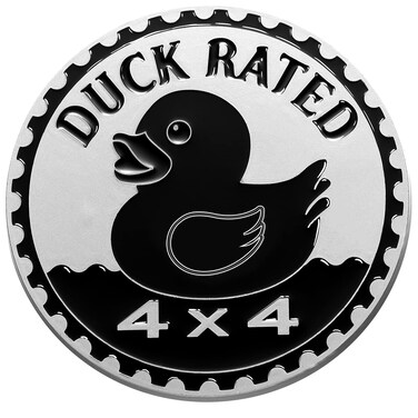 Car Emblem 4 x 4 Metal Automotive Badge 3D Metal Car Badges Emblems Round Emblem Decals Car Badge Decals Stickers Compatible with Vehicles Trucks SUV RV Decorations(Black, White,Duck Style)