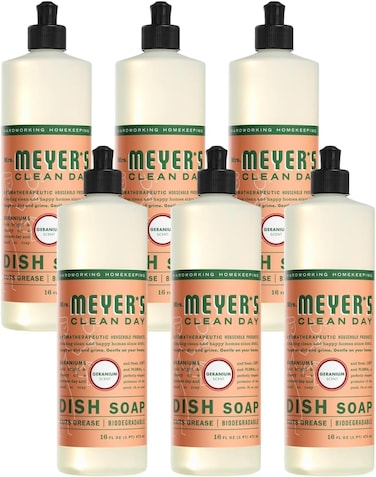 MRS. MEYER'S CLEAN DAY Dish Soap, Geranium, 16-Ounce (Pack - 6)