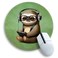 Funny Green Round Mouse Pad Mouse Pad for Desk, Cute Sloth Computer Mousepad with Stitched Edge Non-Slip Rubber Base, Cute Green Home Office Decor Desk Accessories Office Supplies Gift for Women Men