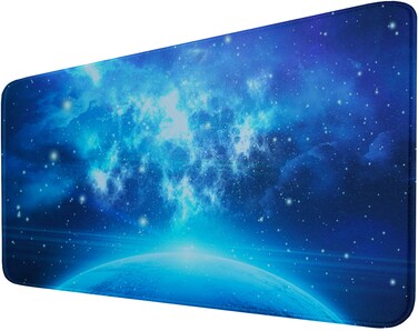 Extended Mouse Pad, Large Mouse Pad, Gaming Mouse Pad with Nonslip Base (31.5X15.7In) Heavy/Thick, Comfy, Waterproof Computer Keyboard Pad Mat for Esports Pros/Gamer/Desktop/Office/Home-Blue